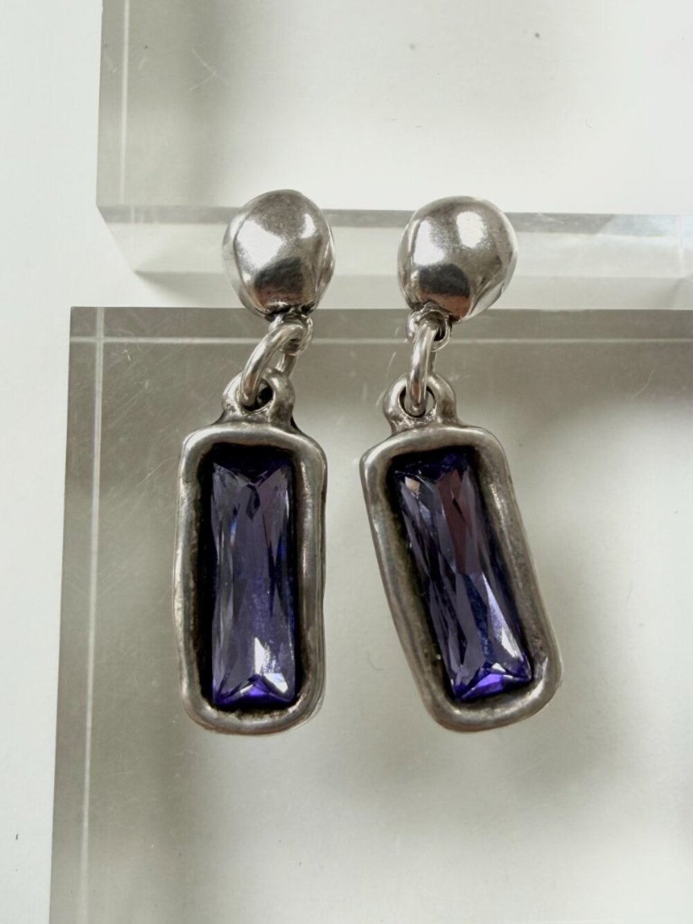 Uno De 50 Silver and Crystal Drop Earrings